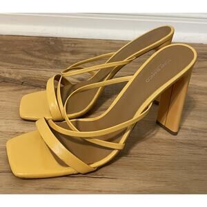Tony Bianco Fior Sundaze Kid Square Heels US Size 8.5 Yellow Strappy